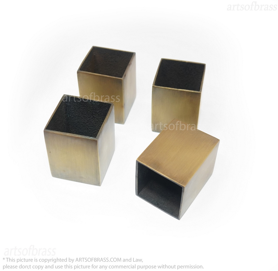 Solid Brass Square Leg Tips for Furniture – Set of 4 24 Solid Brass Square Leg Tips furniture foot covers for table cabinet kitchen island set of 4