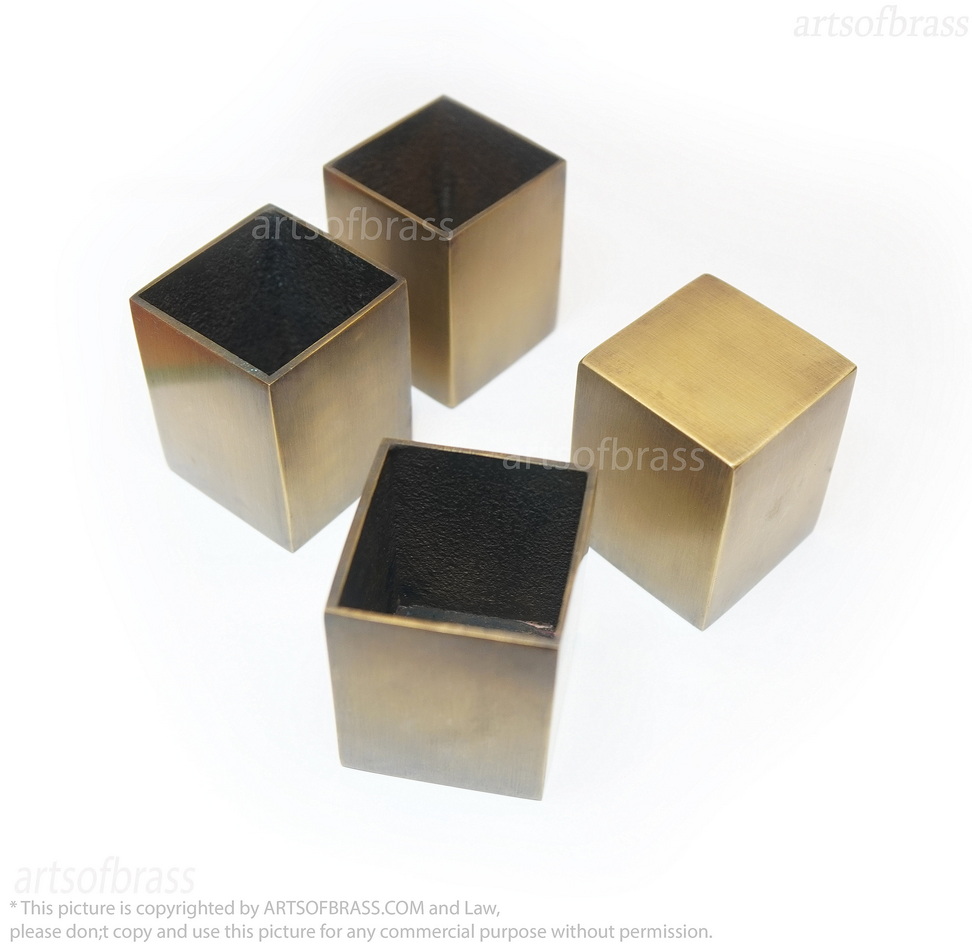 Solid Brass Square Leg Tips for Furniture – Set of 4 4 Premium solid brass square furniture foot covers