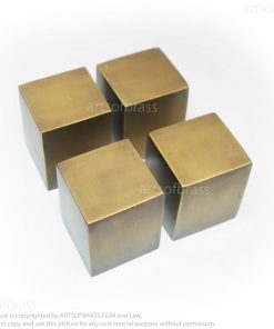 Solid brass square table leg caps for furniture